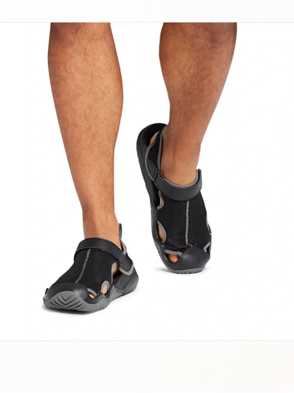 CROCS Swiftwater Mesh Deck Sandal Athletic Men’s Size 10 Black & Gray NEW